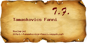 Tamaskovics Fanni névjegykártya