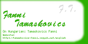 fanni tamaskovics business card